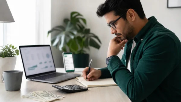 Persona comparando opciones digitales para ahorrar en dólares desde Colombia